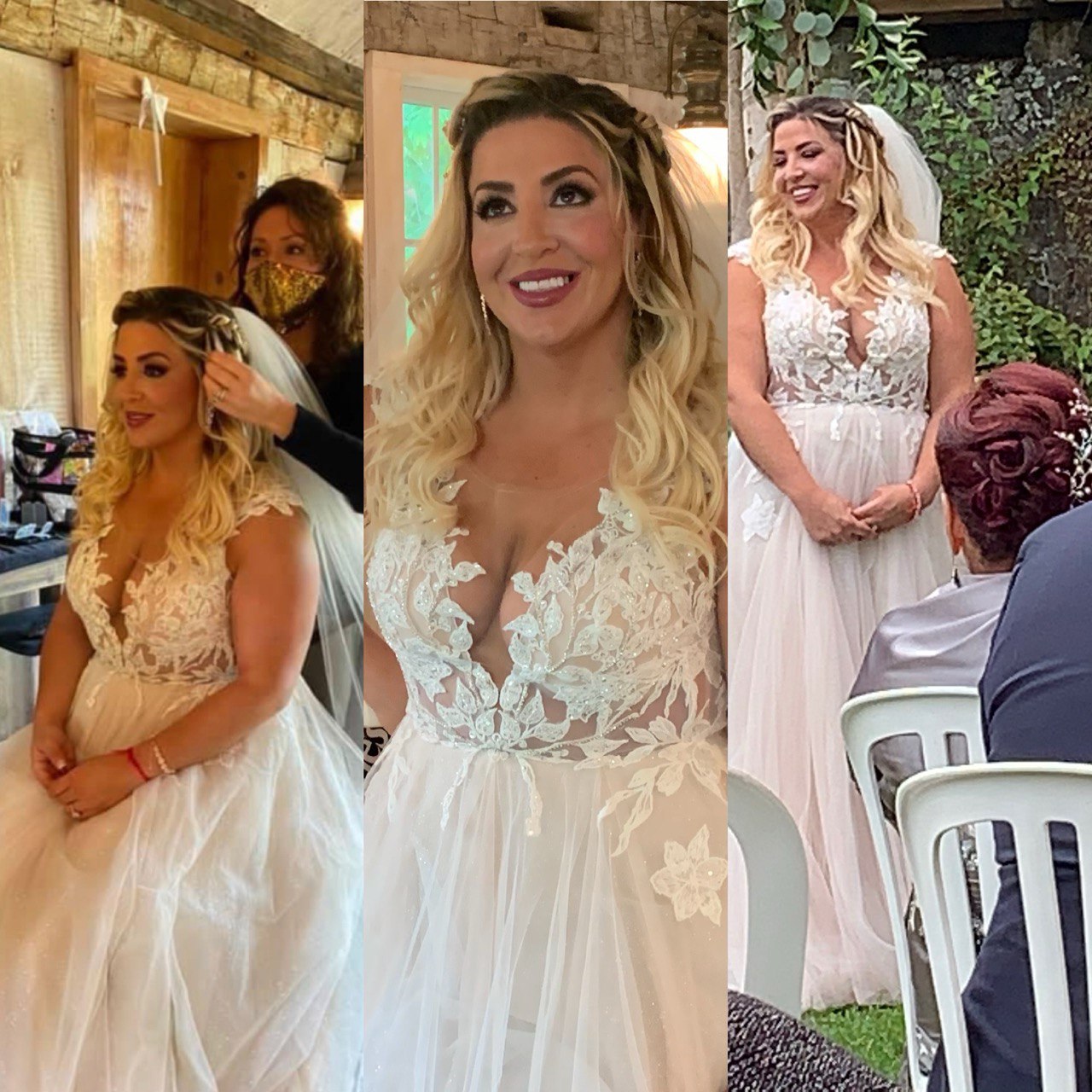 Bridal Hair — Blonde Waves with Veil