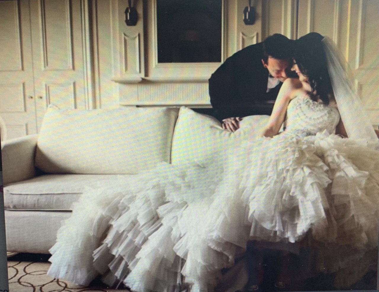 Bridal Hair — Ruffled Gown Closeup