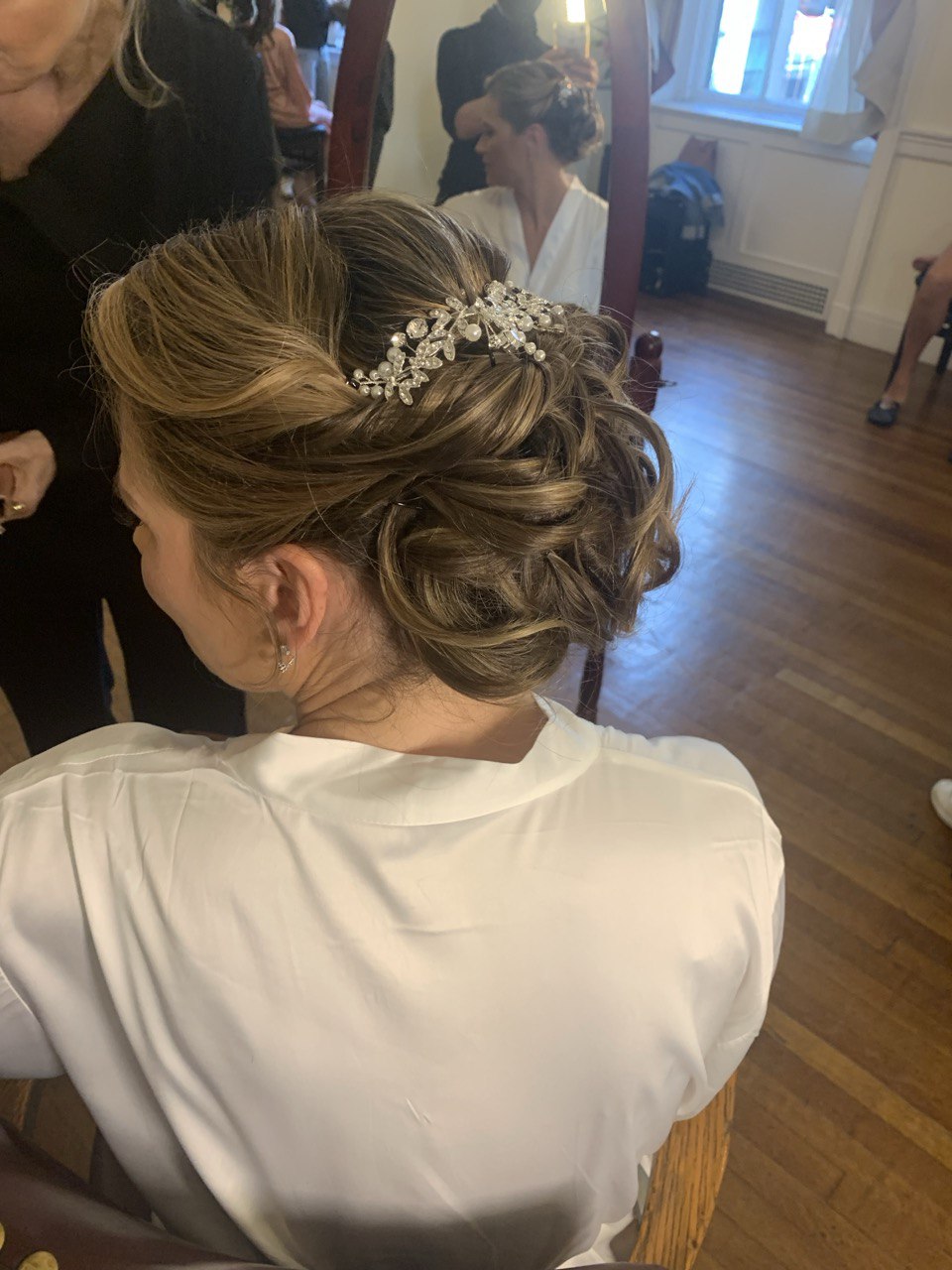 Bridal Updo — Crystal Floral Comb