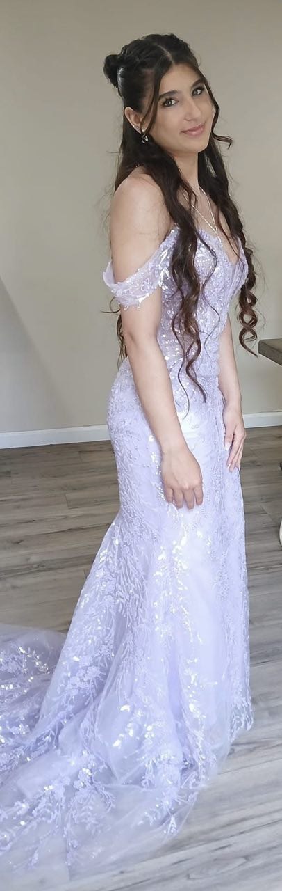 Prom Hair & Makeup — Lavender Sequin Gown