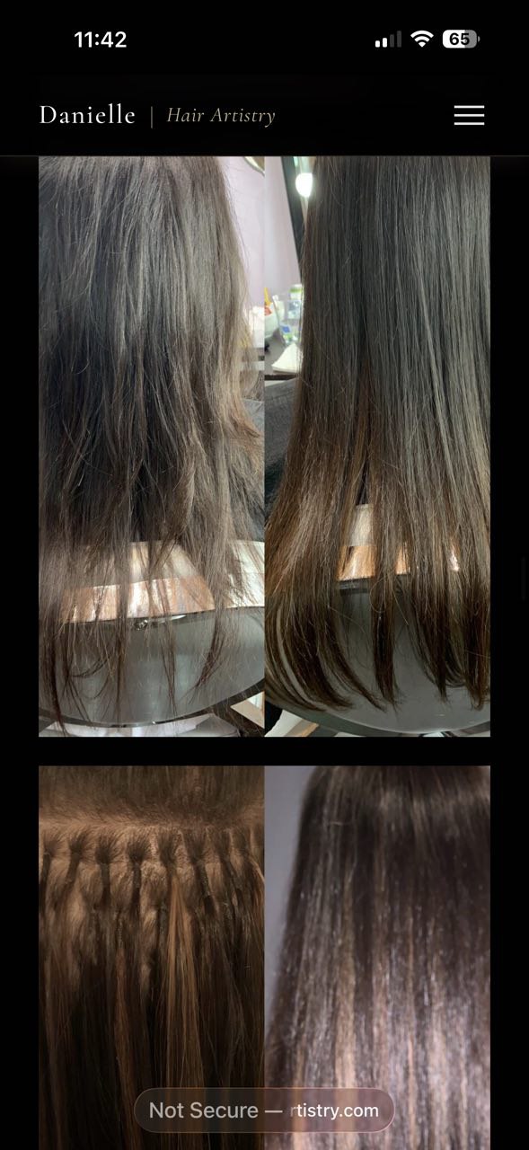 Before & After — Dark Hair Extensions & Beaded Weft